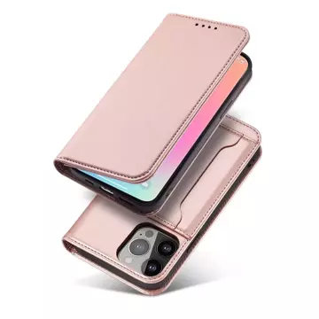 Magnetkartenhülle für iPhone 13 Pro Tasche Kartenetui Kartenhalter Pink