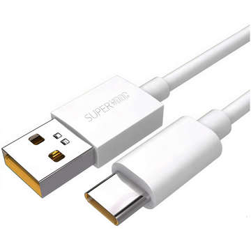 Oppo DL136 Supervooc Superschnelles USB-auf-USB-C-Typ-C-Kabel, 65 W, 1 m, Weiß