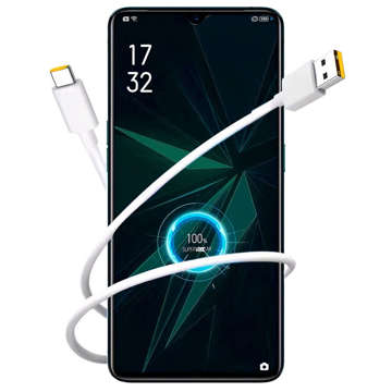 Oppo DL136 Supervooc Superschnelles USB-auf-USB-C-Typ-C-Kabel, 65 W, 1 m, Weiß