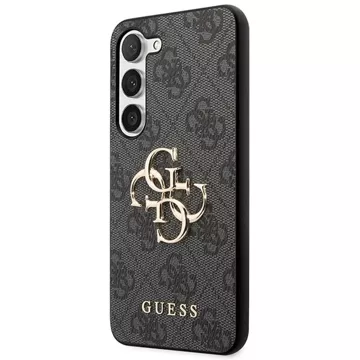 Original GUESS Hardcase GUHCS23FE4GMGGR Hülle für Samsung Galaxy S23 FE (Big Metal Logo / Grau)