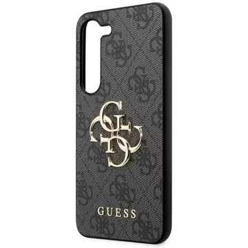 Original GUESS Hardcase GUHCS23FE4GMGGR Hülle für Samsung Galaxy S23 FE (Big Metal Logo / Grau)