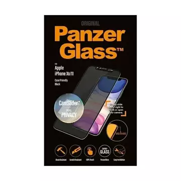 PanzerGlass E2E Super für iPhone Xr/11 Case Friendly, CamSlider Privacy schwarz/schwarz