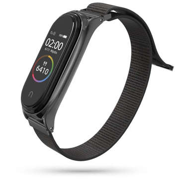 Pasek Nylon für Xiaomi Mi Smart Band 5/6/6 NFC Schwarz