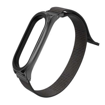 Pasek Nylon für Xiaomi Mi Smart Band 5/6/6 NFC Schwarz