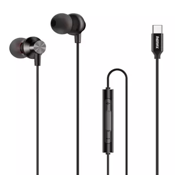 REMAX In-Ear-Kopfhörer USB Typ C Fernsteuerkopfhörer schwarz (RM-560)