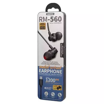 REMAX In-Ear-Kopfhörer USB Typ C Fernsteuerkopfhörer schwarz (RM-560)