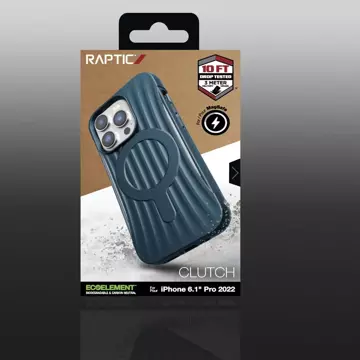 Raptic Clutch Built Case iPhone 14 Pro mit MagSafe Rückseite blau