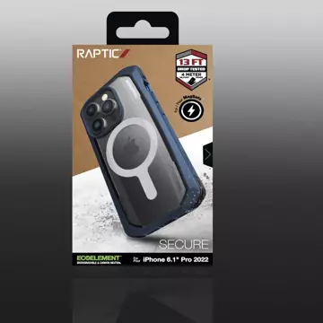 Raptic Secure Case für iPhone 14 Pro mit gepanzerter MagSafe-Hülle blau