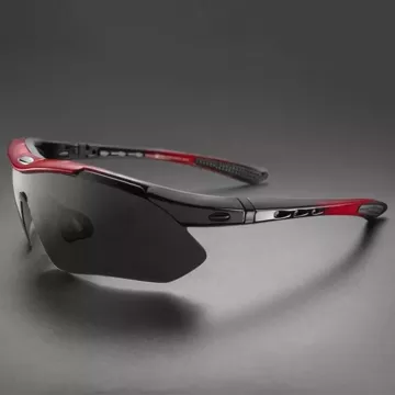 Rockbros 10001 polarisierende Fahrradbrille – Schwarz und Rot