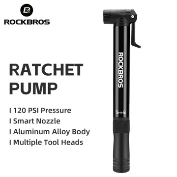 Rockbros 42320010001 Handpumpe für Fahrradschrauber – Schwarz