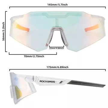 Rockbros SP291 photochrome UV400-Fahrradbrille – weiß