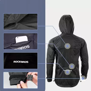 Rockbros YPY013BK2XL Regenjacke atmungsaktiv winddicht XXL - Schwarz