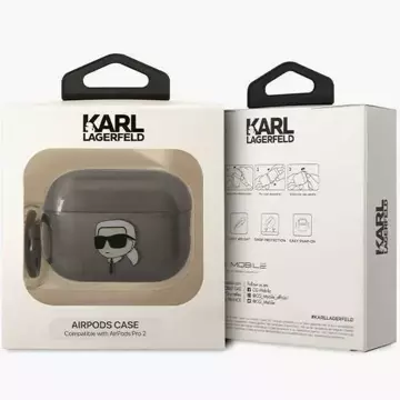 Schutzhülle für Kopfhörer Karl Lagerfeld KKLAP2HNIKTCK für Apple AirPods Pro 2 Cover schwarz/schwarz Ikonik Karl Lagerfeld