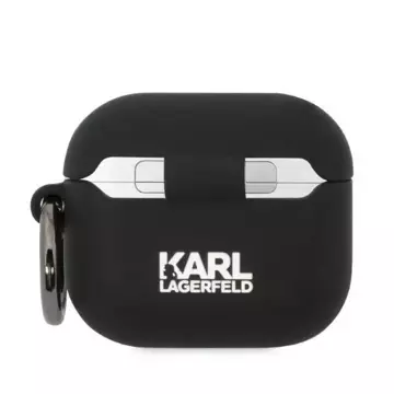 Schutzhülle für Kopfhörer Karl Lagerfeld KLA3RUNCHK für Apple AirPods 3 Cover schwarz/schwarz Silikon Choupette Head 3D