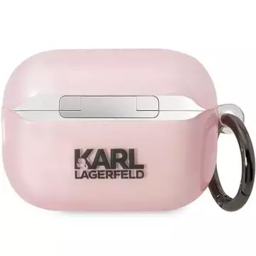 Schutzhülle für Kopfhörer Karl Lagerfeld KLAP2HNCHTCP für Apple AirPods Pro 2 Abdeckung rosa/rosa Ikonik Choupette