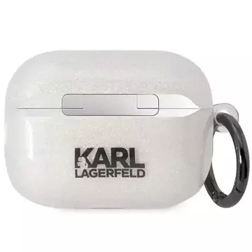 Schutzhülle für Kopfhörer Karl Lagerfeld KLAP2HNKCTGT für Apple AirPods Pro 2 Abdeckung transparent Gliter Karl