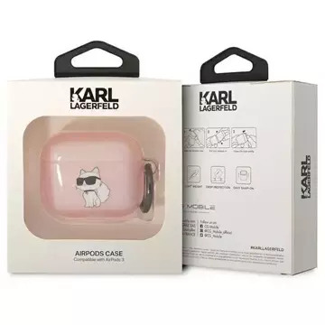 Schutzhülle für Kopfhörer Karl Lagerfeld für Airpods 3 Cover Pink/Pink Ikonik Choupette