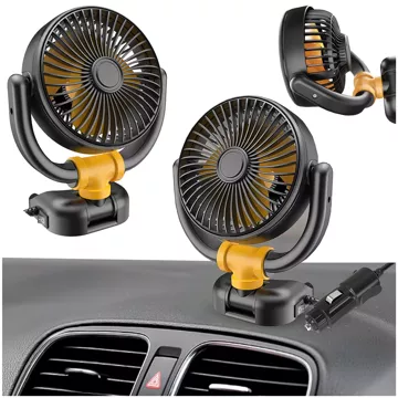 Schwarz Kleiner Ventilator Mini-Autoventilator für Cockpit-Armaturenbrett Zigarettenanzünder für Auto 12V Leise Alogy Auto