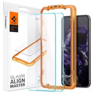 Spigen ALM Glas.TR 2er-Pack gehärtetes Glas für Google Pixel 8 Clear