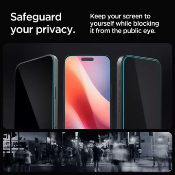 Spigen Glas.Tr „Ez Fit“ Sichtschutzglas 2er-Pack für iPhone 16 Pro Max Privatsphäre