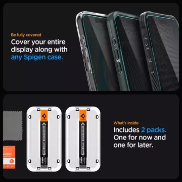 Spigen Glas.tR „Ez Fit“ gehärtetes Glas 2er-Pack für Apple iPhone 15 Privacy