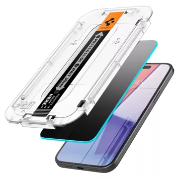 Spigen Glas.tR „Ez Fit“ gehärtetes Glas 2er-Pack für Apple iPhone 15 Privacy