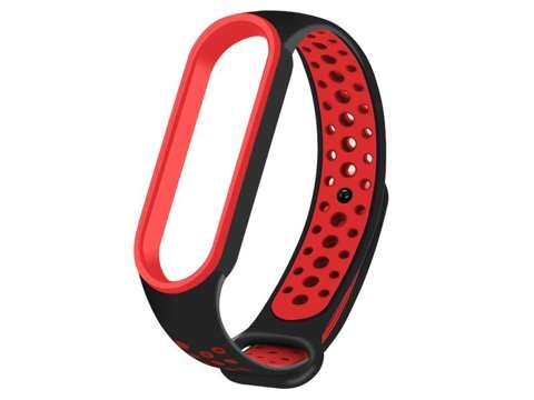 Sportarmband Alogy Band für Xiaomi Mi Band 5/6 schwarz und rot