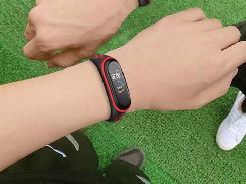 Sportarmband Alogy Band für Xiaomi Mi Band 5/6 schwarz und rot