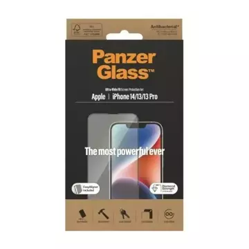 Szkło PanzerGlass Ultra-Wide Fit für iPhone 14 / 13 Pro / 13 6,1" Sichtschutz Antibakteriell Easy Aligner Inklusive P2783