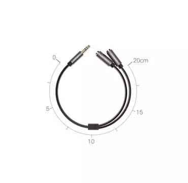 UGREEN Kabel Kopfhörer Splitter Kabel 3,5 mm Miniklinke AUX 20cm (2 x Audio Ausgang) silber (10532)