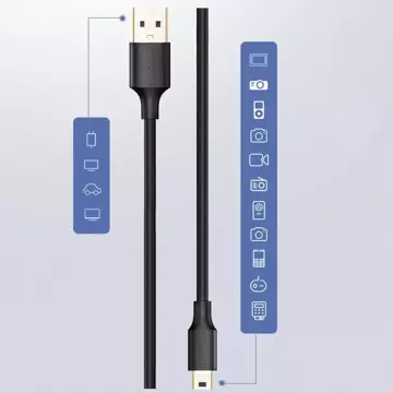 UGREEN Kabel USB - Mini USB 480 Mbps 3 m schwarz (US132 10386)