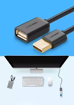 UGREEN Kabel USB (weiblich) - USB (männlich) Adapterkabel 2m schwarz (10316)