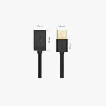 UGREEN Kabel USB (weiblich) - USB (männlich) Adapterkabel 2m schwarz (10316)