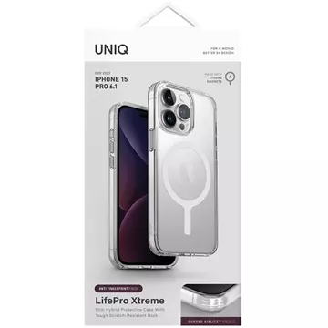 UNIQ LifePro Xtreme Hülle für iPhone 15 Pro 6,1" Magclick Charging transparent/frostklar