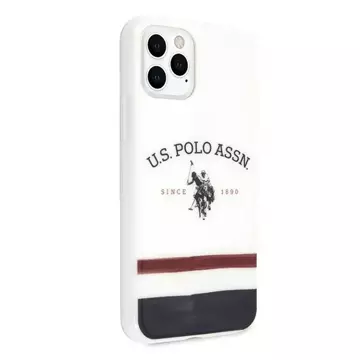 US Polo USHCN65PCSTRB Handyhülle für Apple iPhone 11 Pro Max weiß/weiß Tricolor Pattern Collection