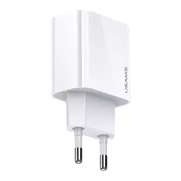 USAMS Wandladegerät 1x USB-C T34 20W 5V-3A (nur Kopf) PD3.0 Fast Charging weiß/weiß CC118TC01 (US-CC118)