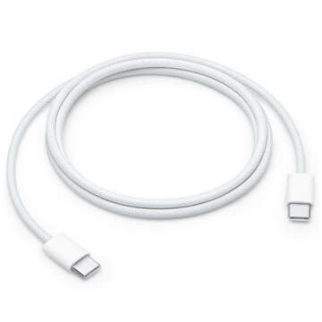 USB-C-Typ-C-Kabel, stark, schnell, 60 W, PD, 1 m, für iPhone 15, Alogy, Nylonkabel, Weiß