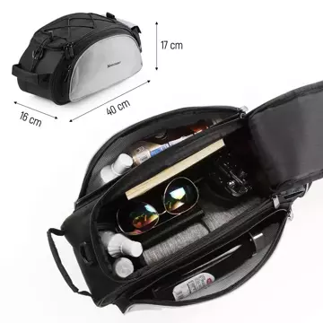 Wozinsky Fahrradträgertasche mit Schultergurt 13l schwarz (WBB1BK)