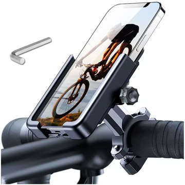 Wozinsky Metall-Telefonhalter für Fahrrad, Roller schwarz (WBHBK3)