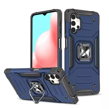 Wozinsky Ring Armor Tough Hybrid Case Magnetic Cover Halter für Samsung Galaxy A73 blau