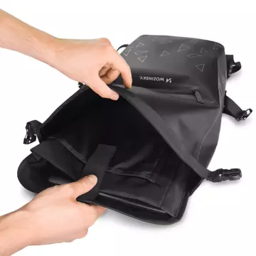 Wozinsky wasserdichter Rucksack für Fahrradkofferraum Fahrradtasche 2in1 23l schwarz (WBB31BK)