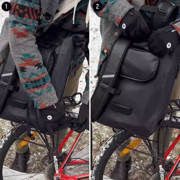 Wozinsky wasserdichter Rucksack für Fahrradkofferraum Fahrradtasche 2in1 23l schwarz (WBB31BK)