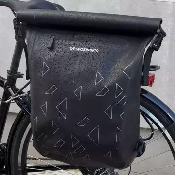 Wozinsky wasserdichter Rucksack für Fahrradkofferraum Fahrradtasche 2in1 23l schwarz (WBB31BK)