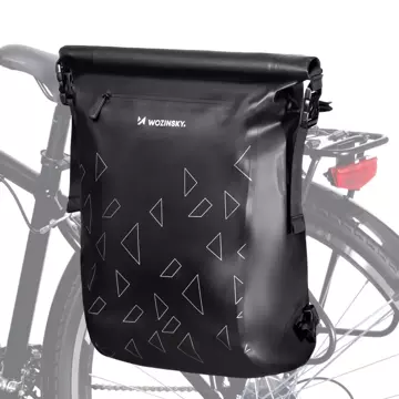 Wozinsky wasserdichter Rucksack für Fahrradkofferraum Fahrradtasche 2in1 23l schwarz (WBB31BK)