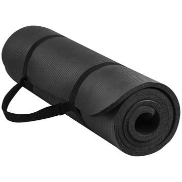 Yoga Fitness Pilates Übungsmatte Gymnastik 185x58 1cm Alogy rutschfest wasserdicht Schwarz