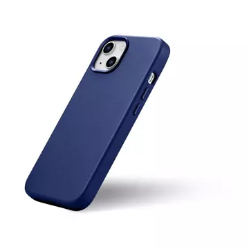 iCarer Case Leder Echtleder Handyhülle für iPhone 14 Plus Blau (MagSafe kompatibel)