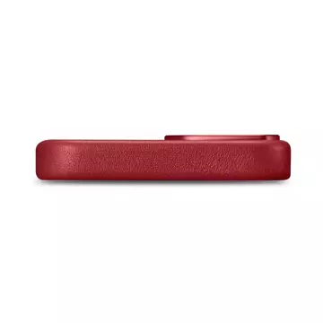 iCarer Case Leder Echtleder Handyhülle für iPhone 14 Plus Rot (MagSafe kompatibel)