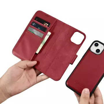 iCarer Wallet Case 2in1 Cover iPhone 14 Plus Anti-RFID Leder Flip Cover Rot (WMI14220727-RD)