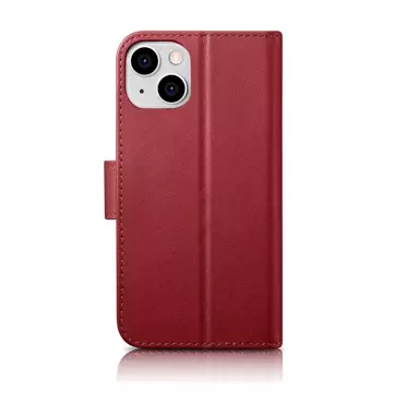 iCarer Wallet Case 2in1 Cover iPhone 14 Plus Anti-RFID Leder Flip Cover Rot (WMI14220727-RD)