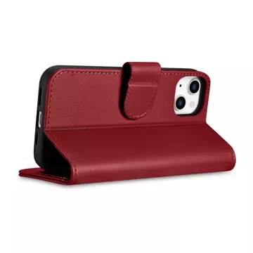 iCarer Wallet Case 2in1 Cover iPhone 14 Plus Anti-RFID Leder Flip Cover Rot (WMI14220727-RD)